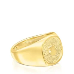 Anel carimbo em ouro Oursin