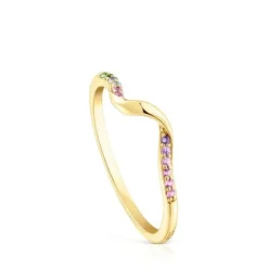 Anel espiral em ouro e pedras preciosas TOUS St Tropez