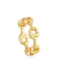 Anel logo banhado a ouro de 18 K sobre prata TOUS MANIFESTO