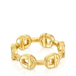 Anel logo banhado a ouro de 18 K sobre prata TOUS MANIFESTO