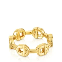 Anel logo banhado a ouro de 18 K sobre prata TOUS MANIFESTO