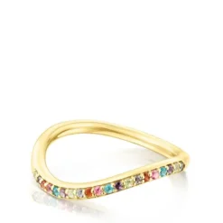 Anel TOUS Vibrant Colors em prata vermeil e pedras preciosas
