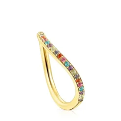Anel TOUS Vibrant Colors em prata vermeil e pedras preciosas