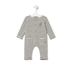 Babygrow de bebé às riscas Black cor crua