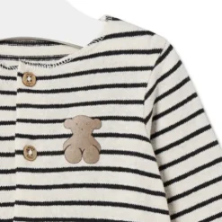 Babygrow de bebé às riscas Black cor crua