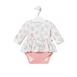 Body com saia de bebé para menina Colors cor-de-rosa