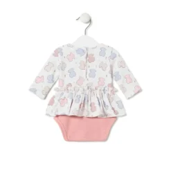 Body com saia de bebé para menina Colors cor-de-rosa
