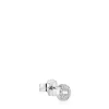 Brinco solto círculo pequeno em ouro branco com diamantes TOUS Grain