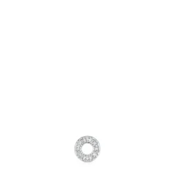 Brinco solto círculo pequeno em ouro branco com diamantes TOUS Grain