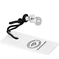 Brinco solto círculo pequeno em ouro branco com diamantes TOUS Grain