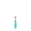 Brinco solto curto estrela em ouro branco com diamantes e amazonite TOUS Grain