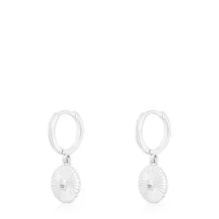 Brincos argola em prata e prata vermeil urso Iris Motif