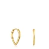 Brincos banhados a ouro de 18 K sobre prata curtos com argola espinho Basics
