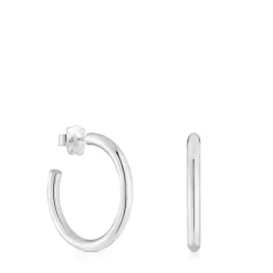Brincos de argola compridos em prata 24 mm TOUS Basics