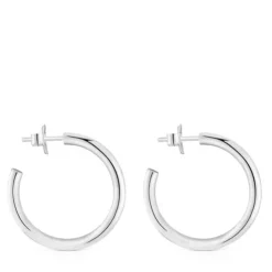 Brincos de argola compridos em prata 24 mm TOUS Basics