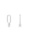 Brincos de argola em platina com diamantes criados em laboratório 0,36 ct TOUS Shine LGD