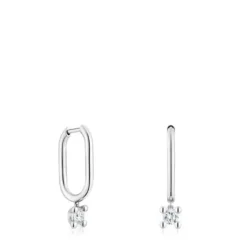 Brincos de argola em platina com diamantes criados em laboratório 0,36 ct TOUS Shine LGD