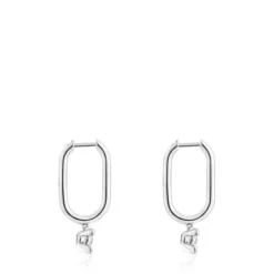 Brincos de argola em platina com diamantes criados em laboratório 0,36 ct TOUS Shine LGD
