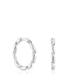 Brincos de argola em prata 15 mm Twisted