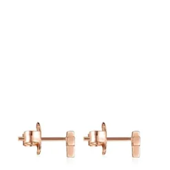 Brincos Motif cruz em Prata Vermeil rosa com Espinélios