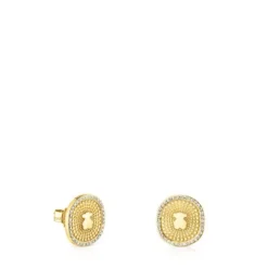 Brincos Oursin em ouro com diamantes de 0,19 ct