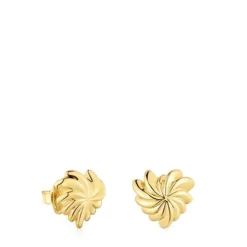 Brincos pequenos banhados a ouro de 18 K sobre prata Galia