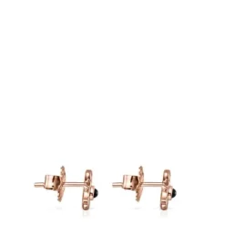 Brincos Real Sisy em Prata Vermeil rosa com Ónix
