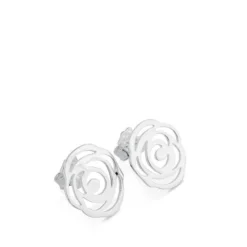 Brincos Rosa d'Abril em Prata