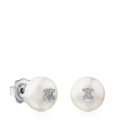 Brincos TOUS Puppies de Ouro branco com diamantes