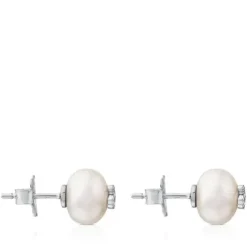 Brincos TOUS Puppies de Ouro branco com diamantes
