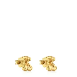 Brincos urso banhados a ouro 18 K sobre prata 10 mm Bold Bear