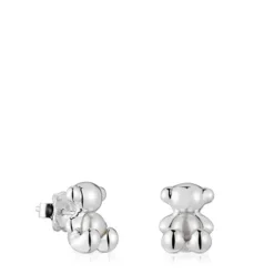 Brincos urso pequenos em prata e madrepérola Bold Bear