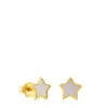 Brincos XXS estrela em Ouro e Nácar
