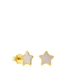 Brincos XXS estrela em Ouro e Nácar