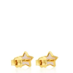 Brincos XXS estrela em Ouro e Nácar