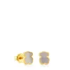Brincos XXS urso em Ouro e Nácar