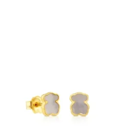 Brincos XXS urso em Ouro e Nácar