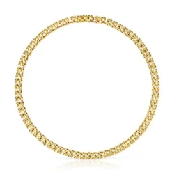 Colar curto banhado a ouro de 18 K sobre prata com motivos urso Bold Bear