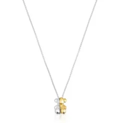 Colar curto duplo urso bicolor My Other Half