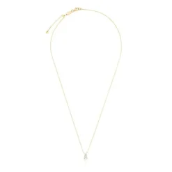 Colar curto em ouro e 0,05 ct de diamantes letra A Alphabet