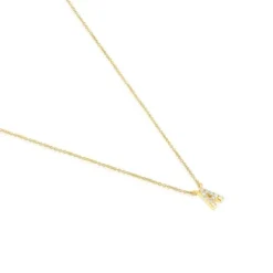 Colar curto em ouro e 0,05 ct de diamantes letra A Alphabet