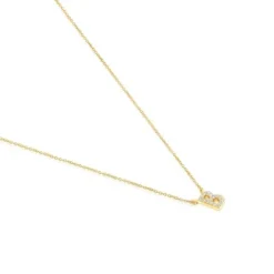 Colar curto em ouro e 0,05 ct de diamantes letra B Alphabet