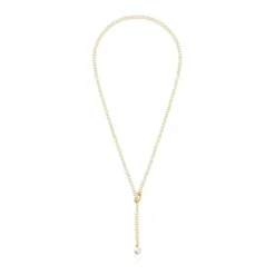 Colar curto em ouro e pérola cultivada Hold Oval