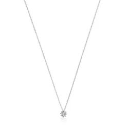 Colar curto rosácea em ouro branco e diamantes 0,10 ct Les Classiques
