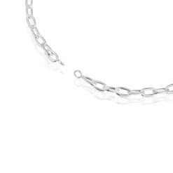 Colar curto XL em prata Hold Oval