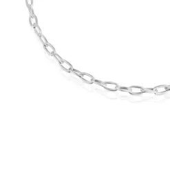 Colar curto XL em prata Hold Oval