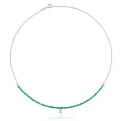 Colar em prata e calcedónia verde tratada Bold Bear