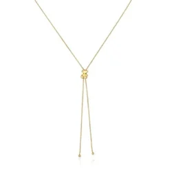 Colar médio banhado a ouro 18 K sobre prata e motivo de urso Bold Bear