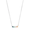 Colar Mini Color em Prata com Pedras Preciosas