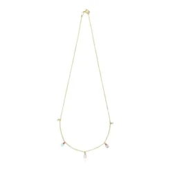 Colar Mini Ivette em Ouro com Pedras preciosas